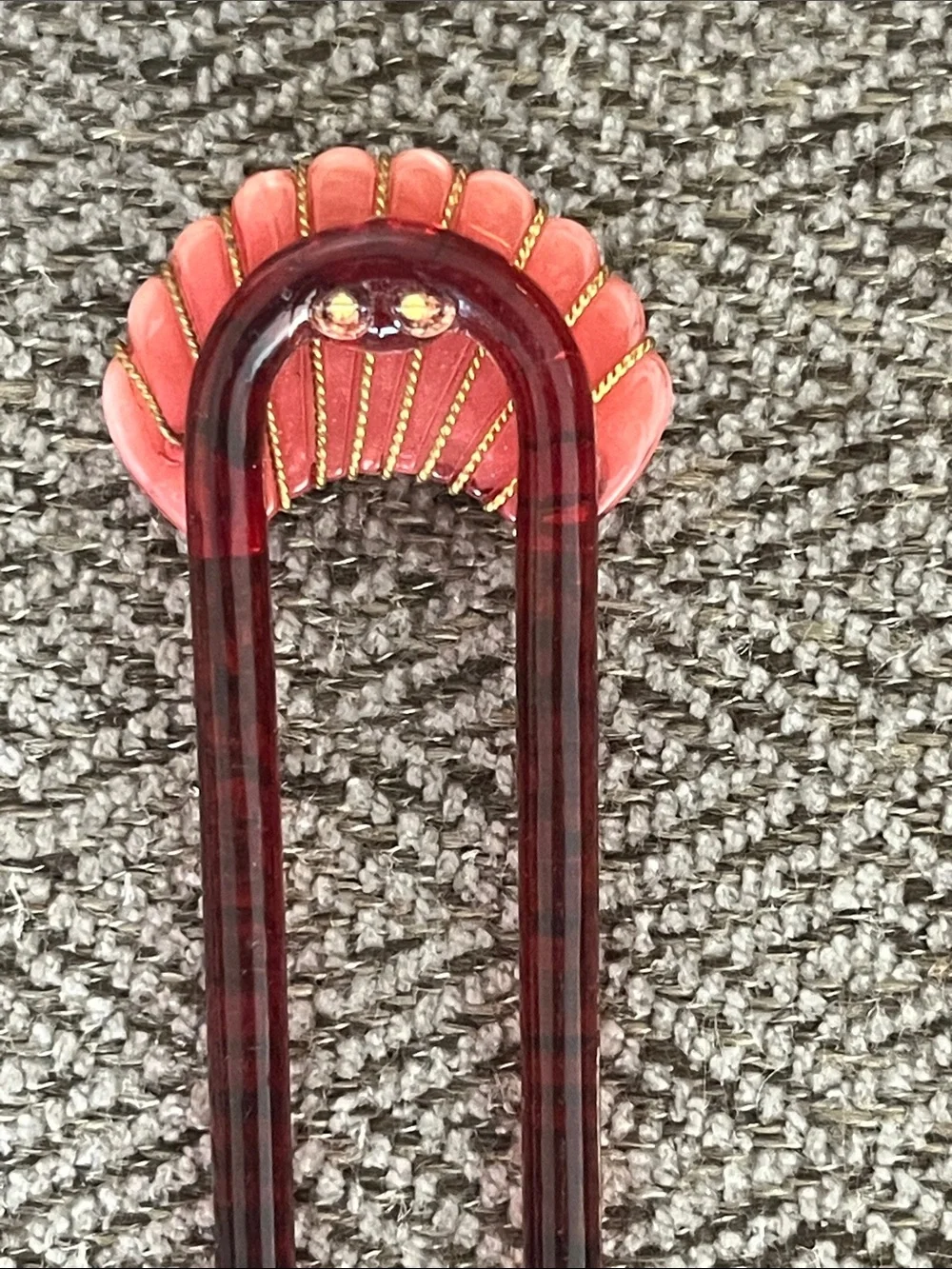 Vintage Pink Shell Hair Pin